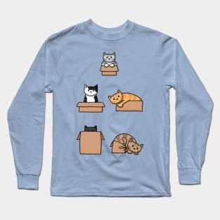 Cats In Boxes Long Sleeve T-Shirt